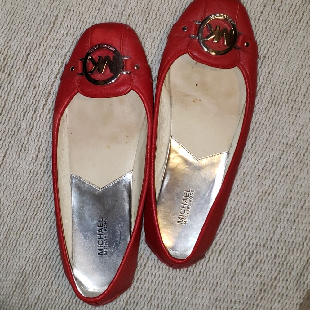 Red Michael Kors flats size 8